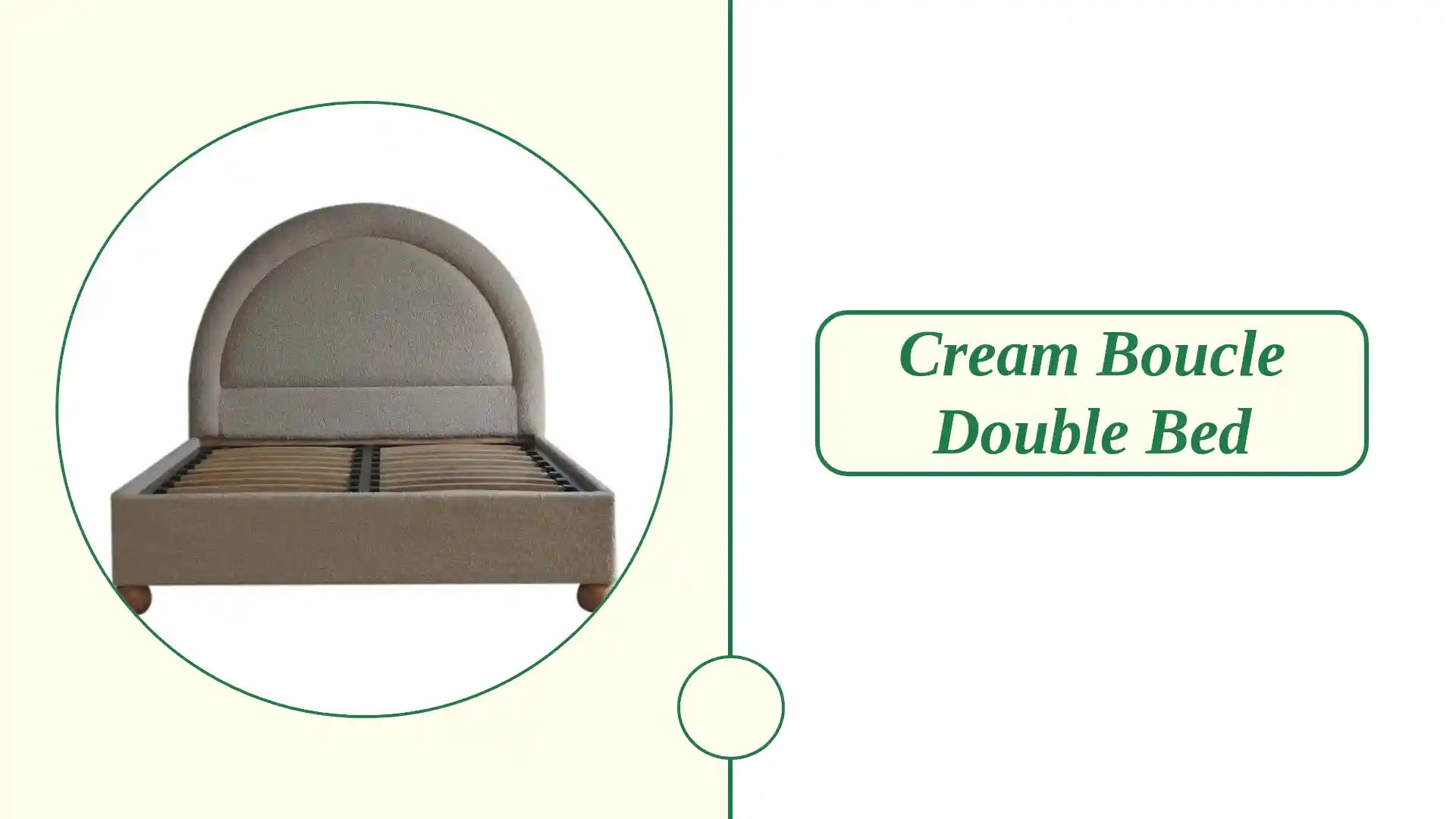 Cream Boucle Double Bed by@Outfy