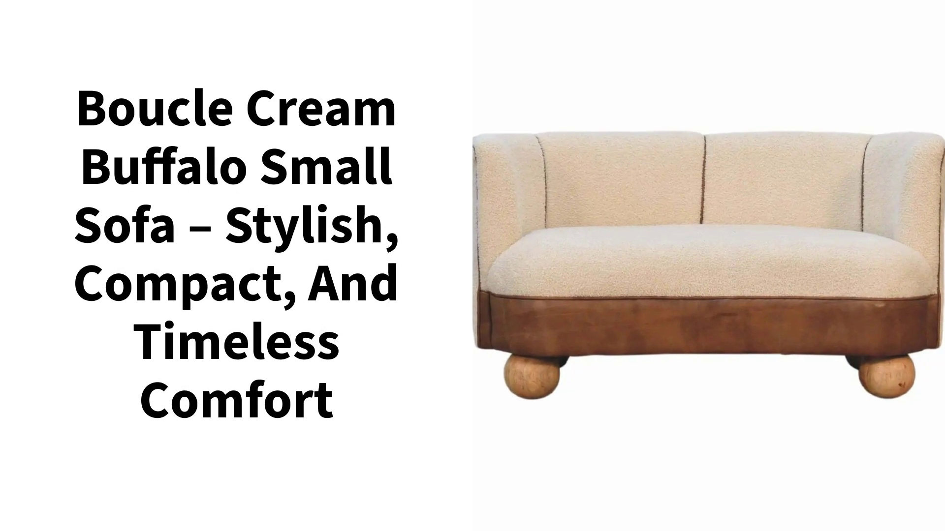 Boucle Cream Buffalo Small Sofa &ndash; Stylish, Compact, and Timeless Comfort by@Outfy