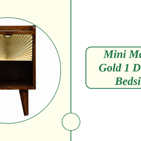 Mini Manila Gold 1 Drawer Bedside by@Outfy