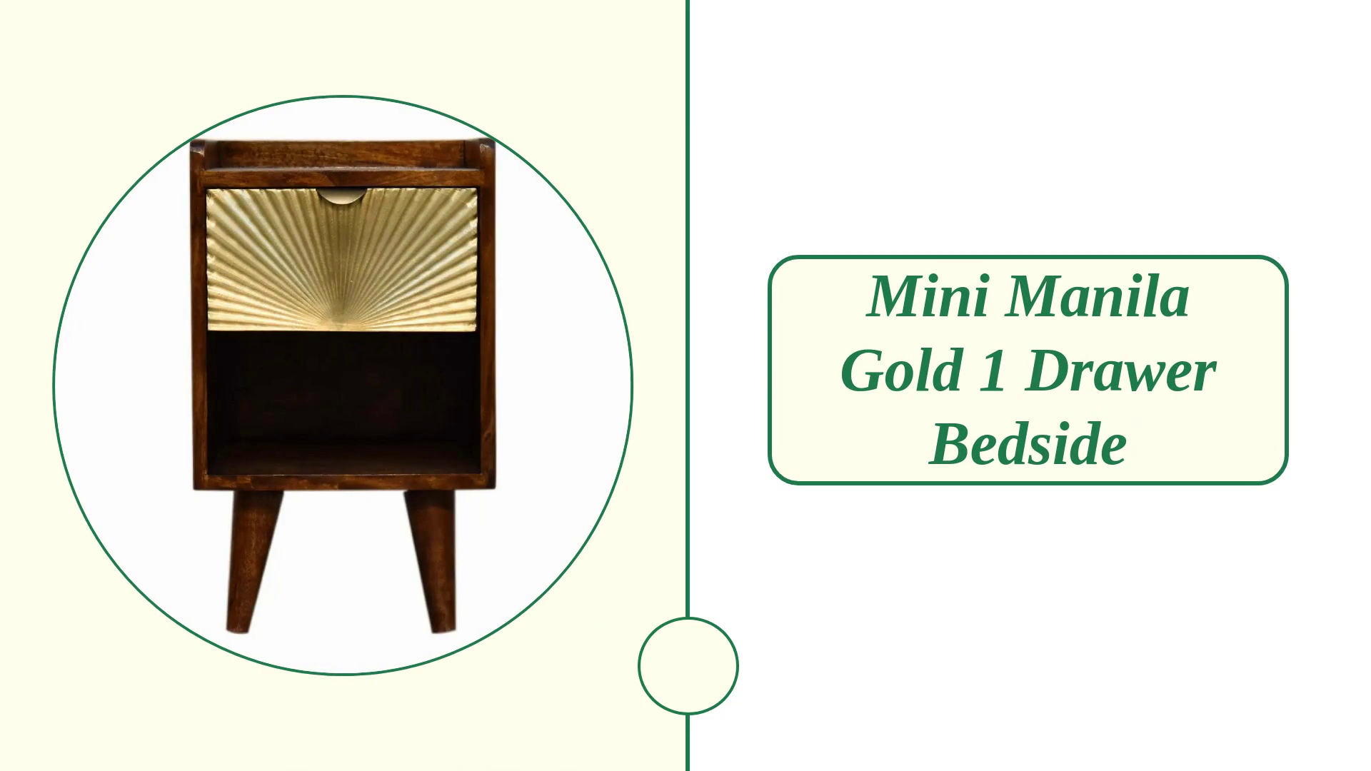 Mini Manila Gold 1 Drawer Bedside by@Outfy