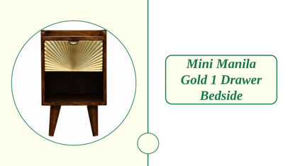 Mini Manila Gold 1 Drawer Bedside by@Outfy
