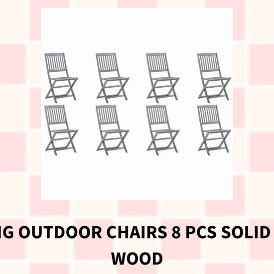 Folding Outdoor Chairs 8 pcs Solid Acacia Wood by@Outfy