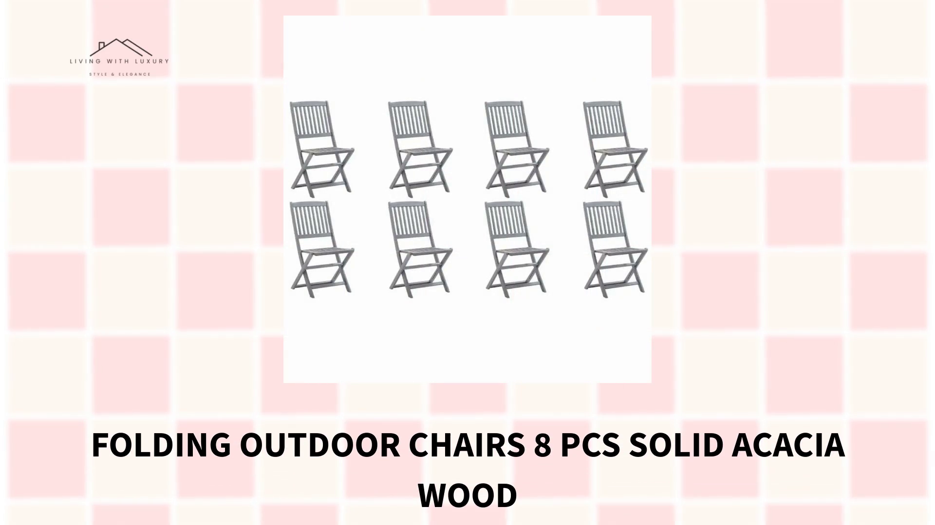 Folding Outdoor Chairs 8 pcs Solid Acacia Wood by@Outfy
