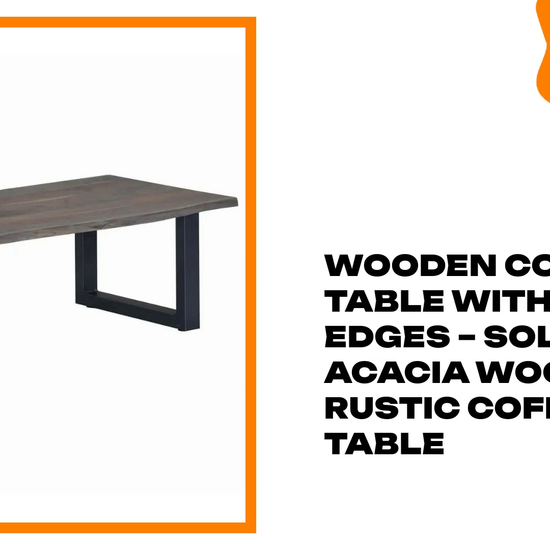 Wooden Coffee Table with Live Edges &ndash; Solid Acacia Wood Rustic Coffee Table by@Outfy