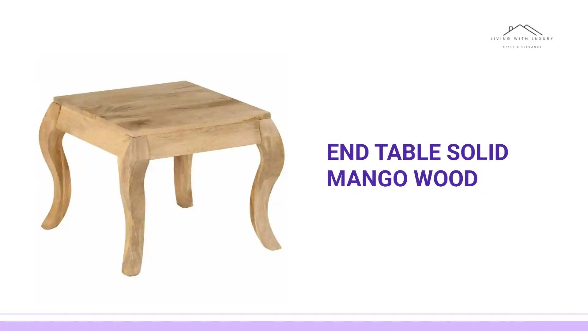 End Table Solid Mango Wood by@Outfy