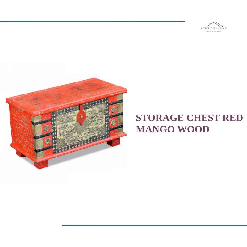 Storage Chest Red Mango Wood by@Outfy