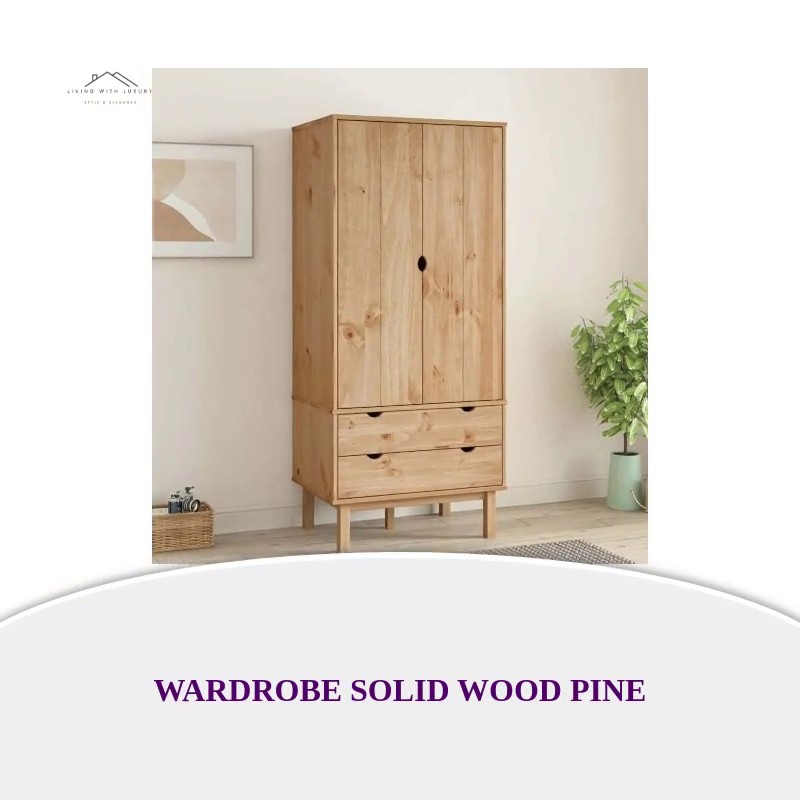 Wardrobe Solid Wood Pine by@Outfy