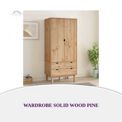 Wardrobe Solid Wood Pine by@Outfy