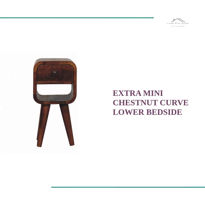 Extra Mini Chestnut Curve Lower Bedside by@Outfy
