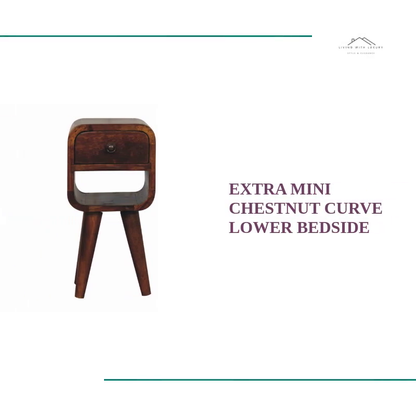 Extra Mini Chestnut Curve Lower Bedside by@Outfy