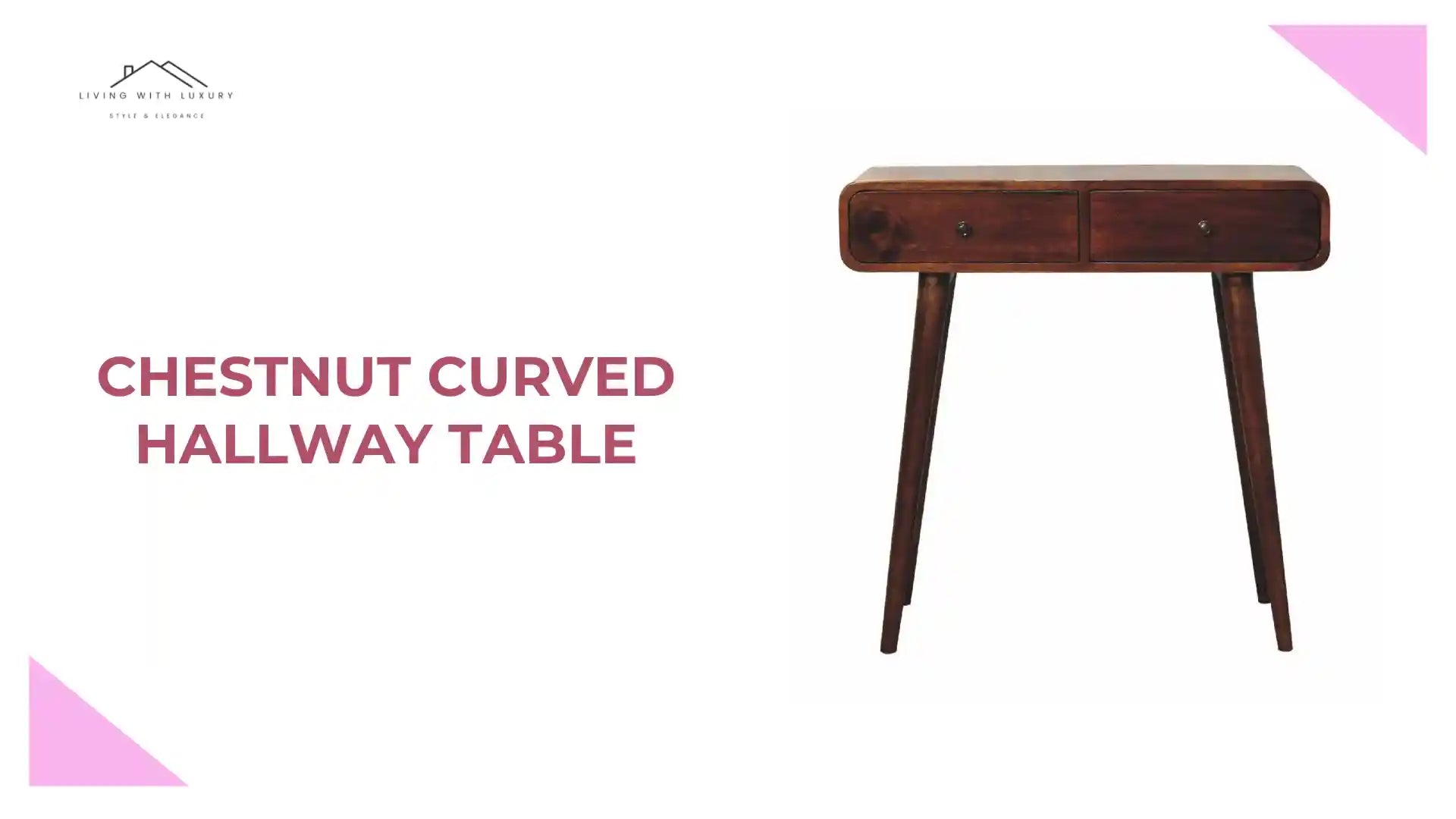 Chestnut Curved Hallway Table by@Outfy