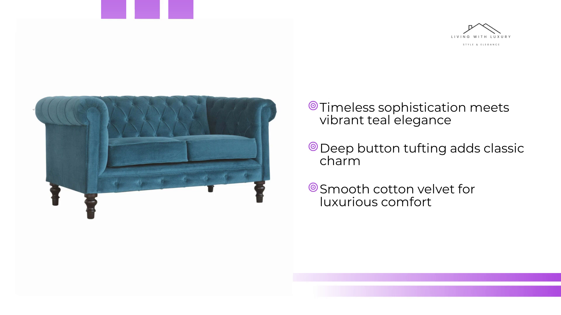 Teal Chesterfield Sofa by@Outfy