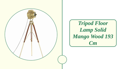Tripod Floor Lamp Solid Mango Wood 193 cm by@Outfy
