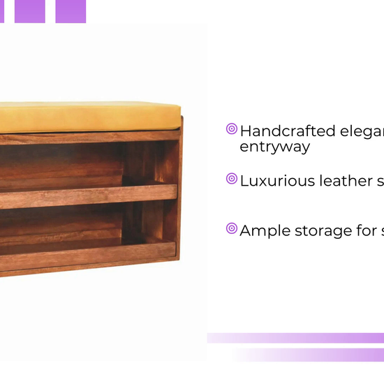 Buffalo Hide Pull out Honey Caramel Shoe Storage Bench by@Outfy