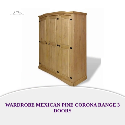 Wardrobe Mexican Pine Corona Range 3 Doors by@Outfy