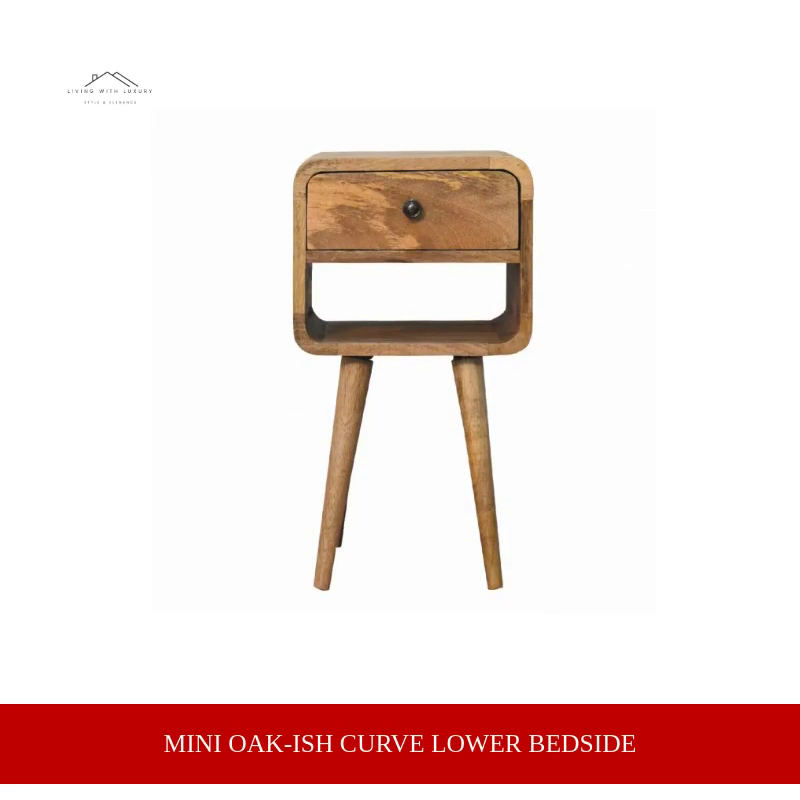 Mini Oak-ish Curve Lower Bedside by@Outfy