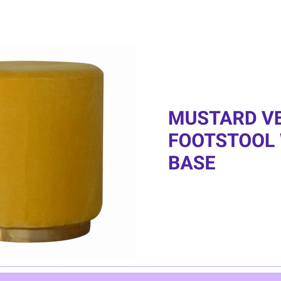 Mustard Velvet Footstool with Gold Base by@Outfy