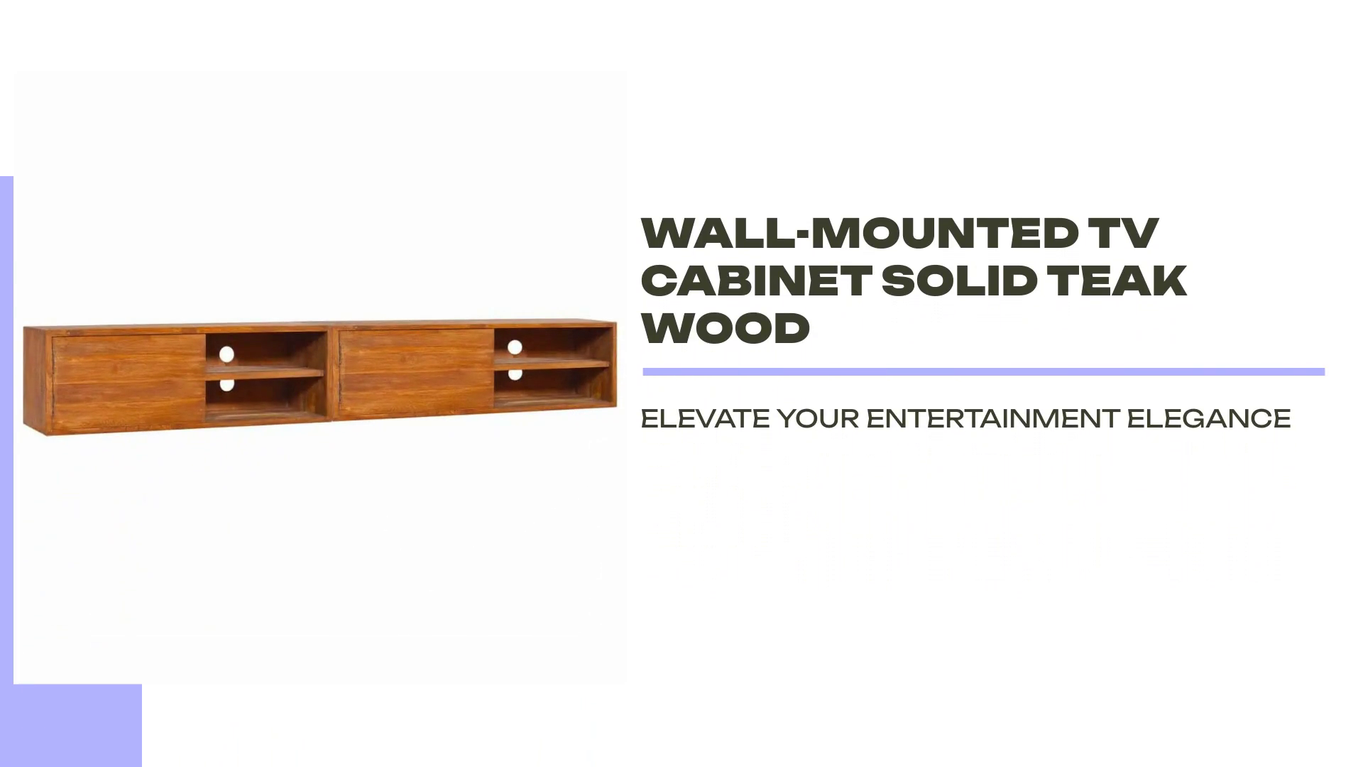 Wall-mounted TV Cabinet Solid Teak Wood by@Outfy