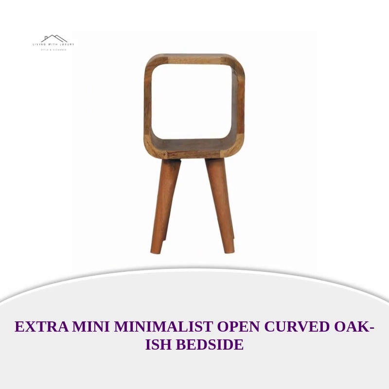 Extra Mini Minimalist Open Curved Oak-ish Bedside by@Outfy