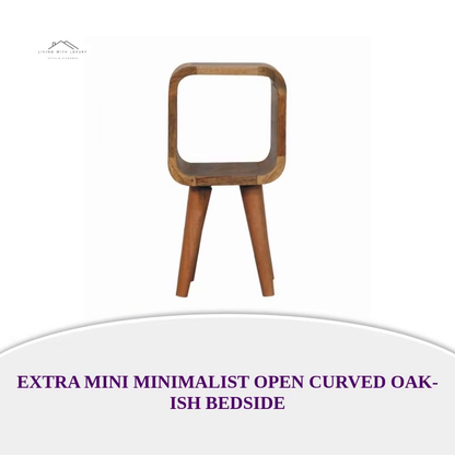 Extra Mini Minimalist Open Curved Oak-ish Bedside by@Outfy
