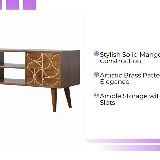 Chestnut Inlay Abstract TV Unit by@Outfy