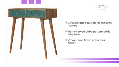Acadia Teal Console Table by@Outfy