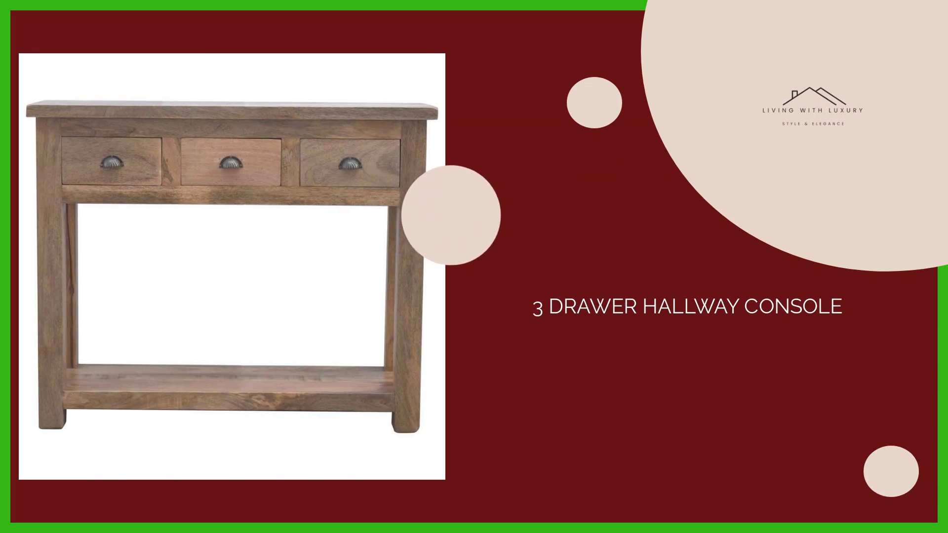 3 Drawer Hallway Console by@Outfy