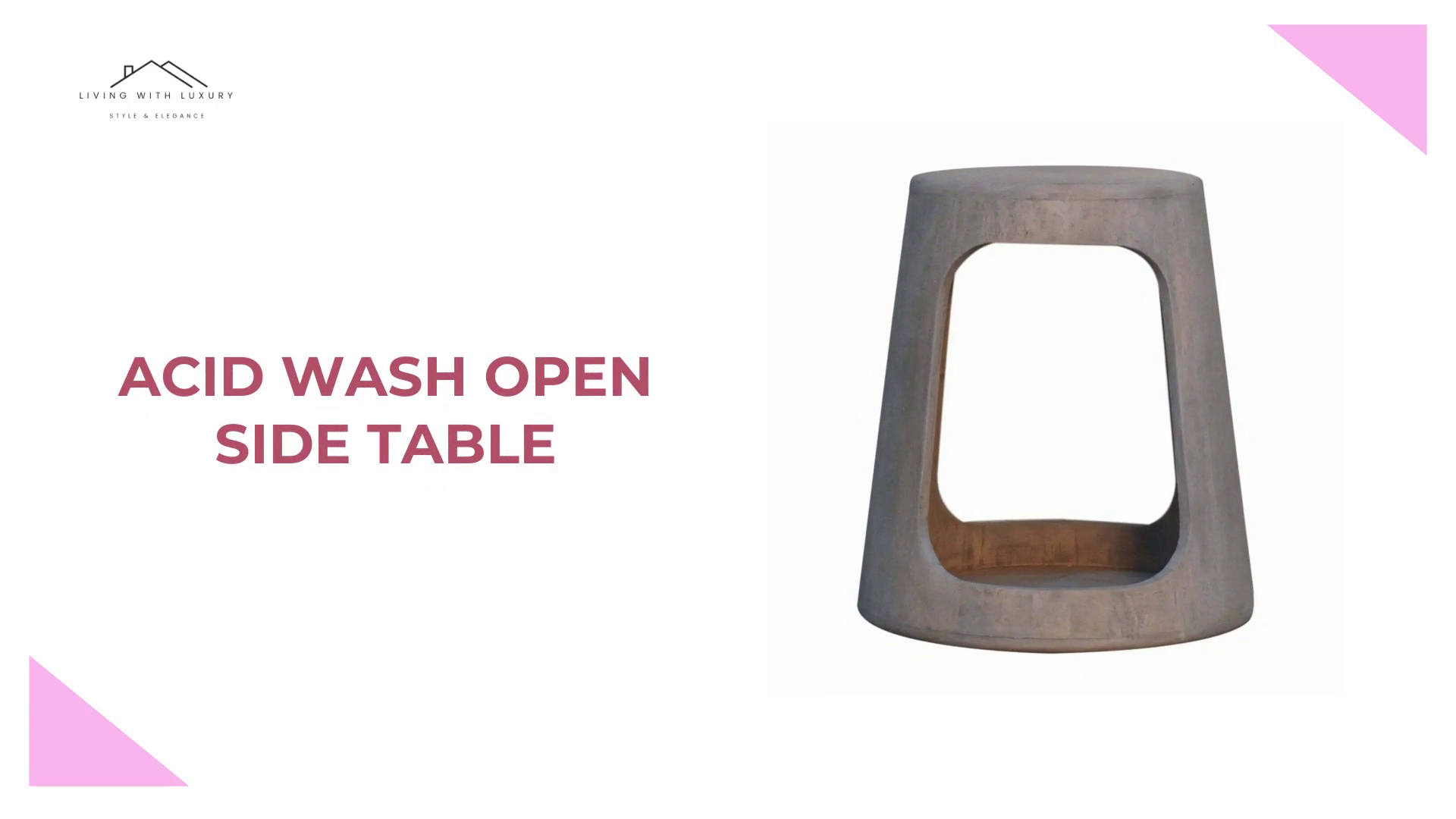 Acid Wash Open Side Table by@Outfy