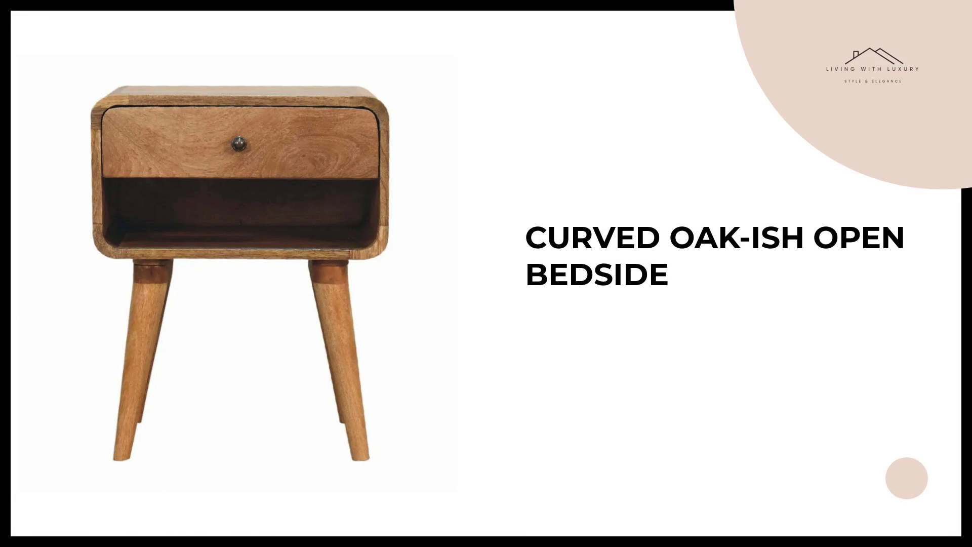Curved Oak-ish Open Bedside by@Outfy