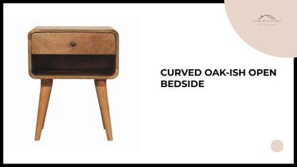 Curved Oak-ish Open Bedside by@Outfy