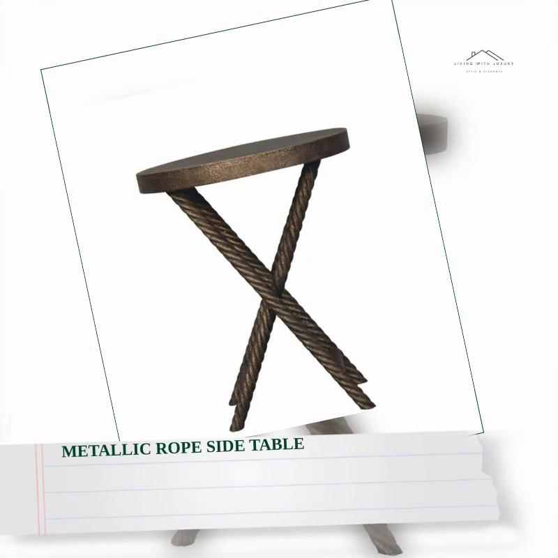 Metallic Rope Side Table by@Outfy