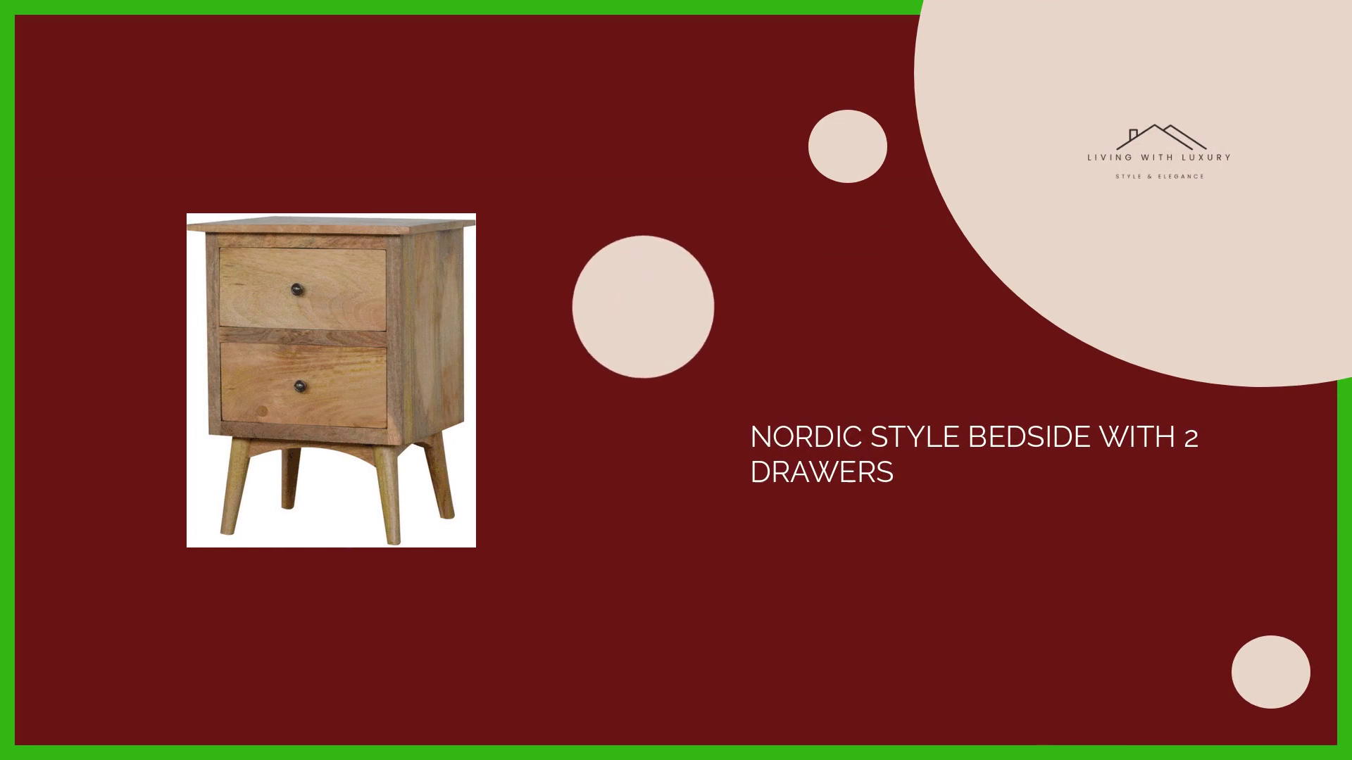 Nordic Style Bedside with 2 Drawers by@Outfy