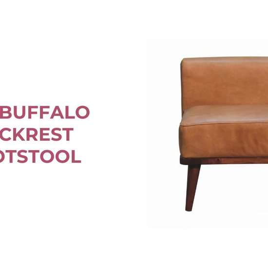 Tan Buffalo Backrest Footstool by@Outfy