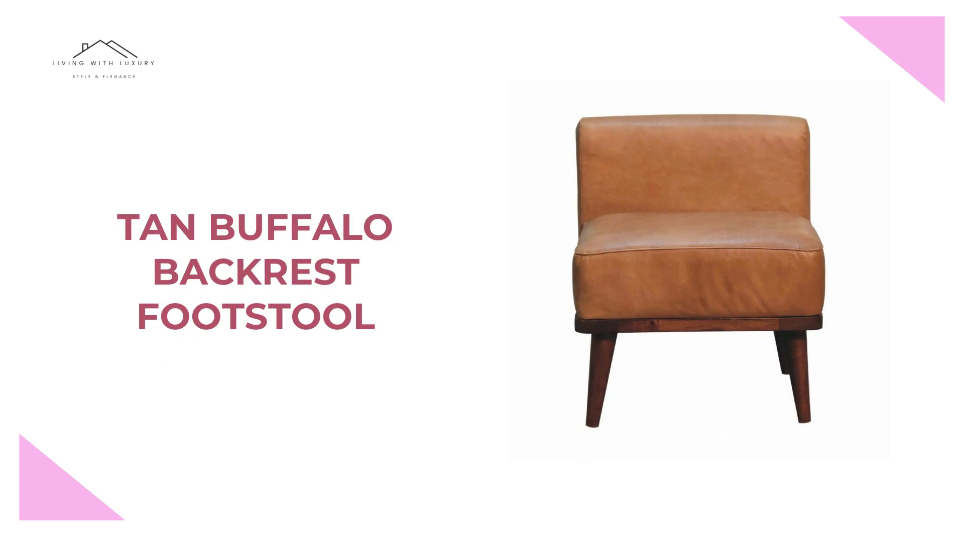 Tan Buffalo Backrest Footstool by@Outfy