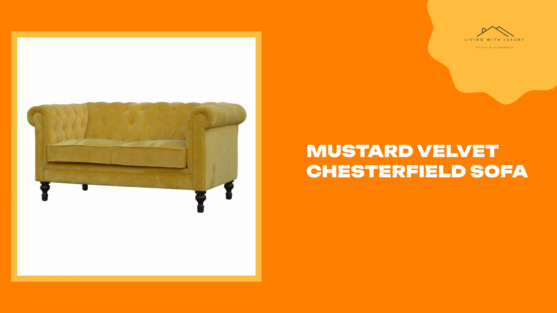 Mustard Velvet Chesterfield Sofa by@Outfy