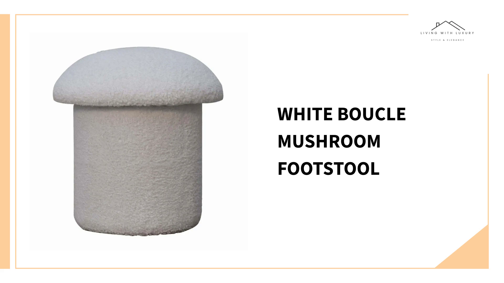 White Boucle Mushroom Footstool by@Outfy