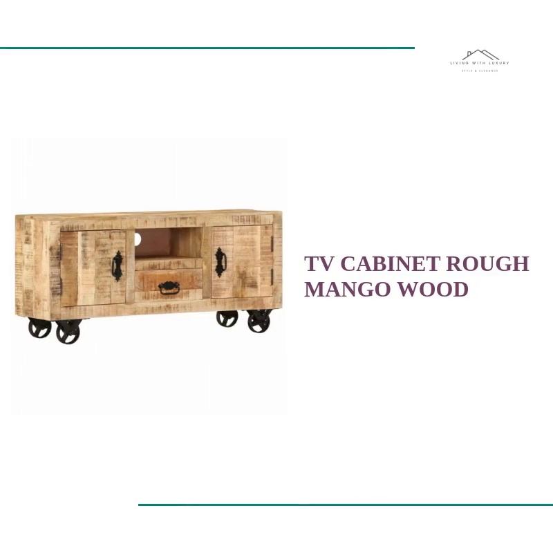 TV Cabinet Rough Mango Wood by@Outfy
