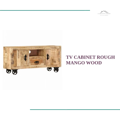 TV Cabinet Rough Mango Wood by@Outfy