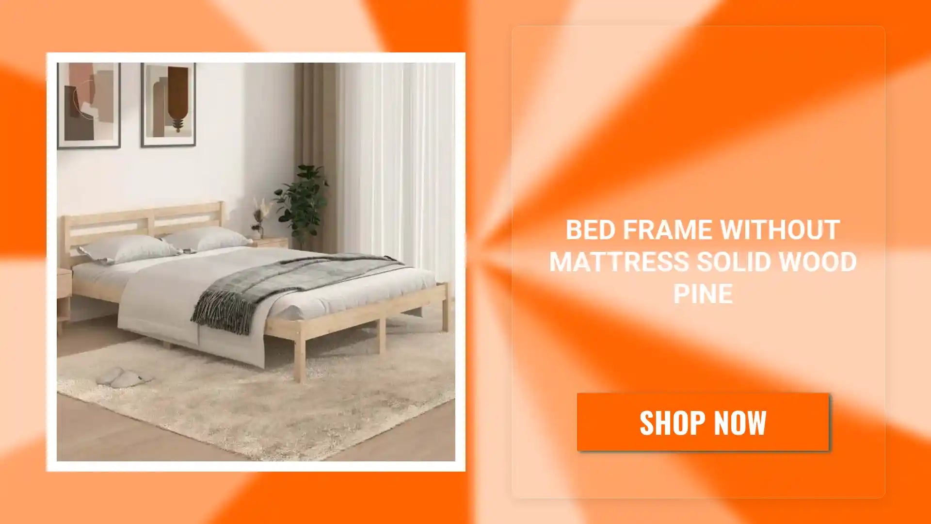 Bed Frame without Mattress Solid Wood Pine by@Outfy