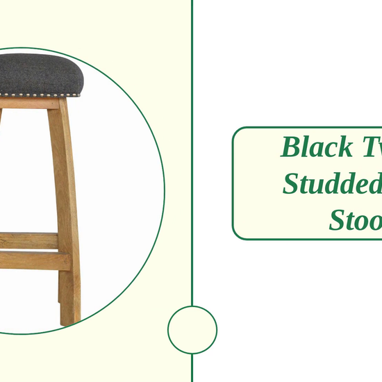 Black Tweed Studded Bar Stool by@Outfy