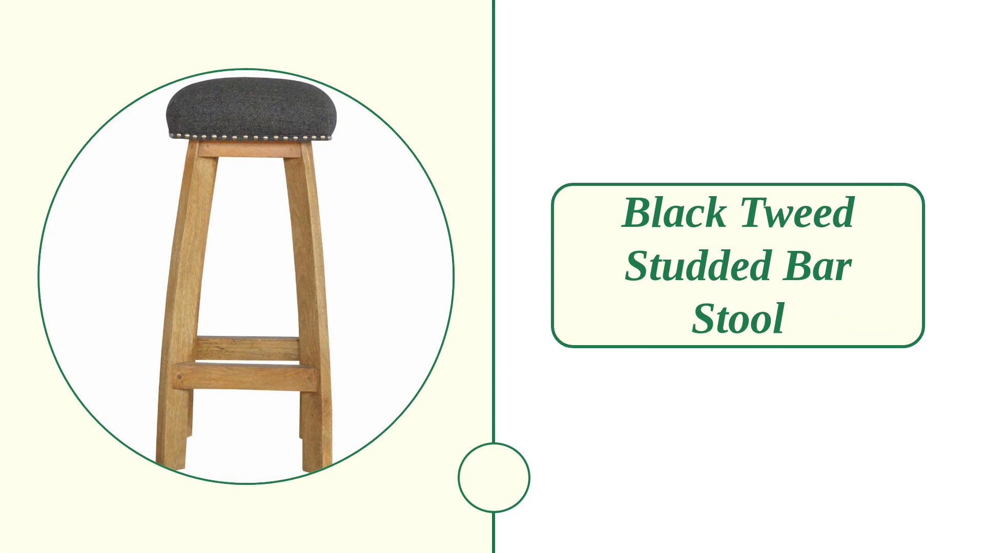 Black Tweed Studded Bar Stool by@Outfy