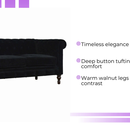 Black Velvet Chesterfield Sofa by@Outfy