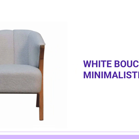 White Boucle Minimalistic Chair by@Outfy