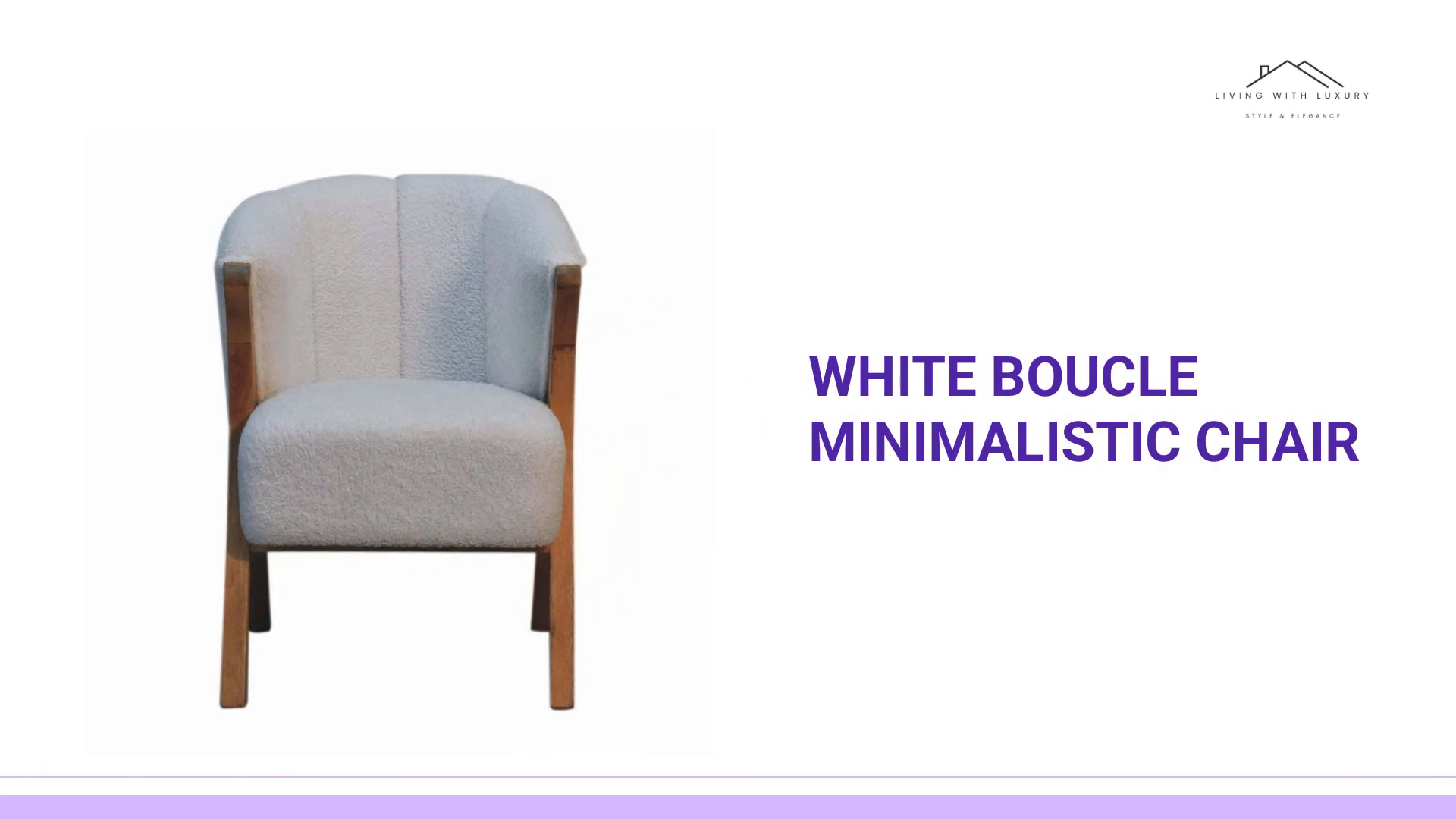 White Boucle Minimalistic Chair by@Outfy