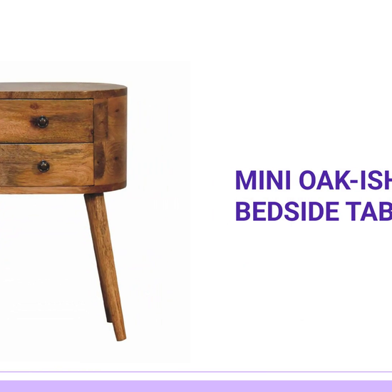 Mini Oak-ish Rounded Bedside Table by@Outfy