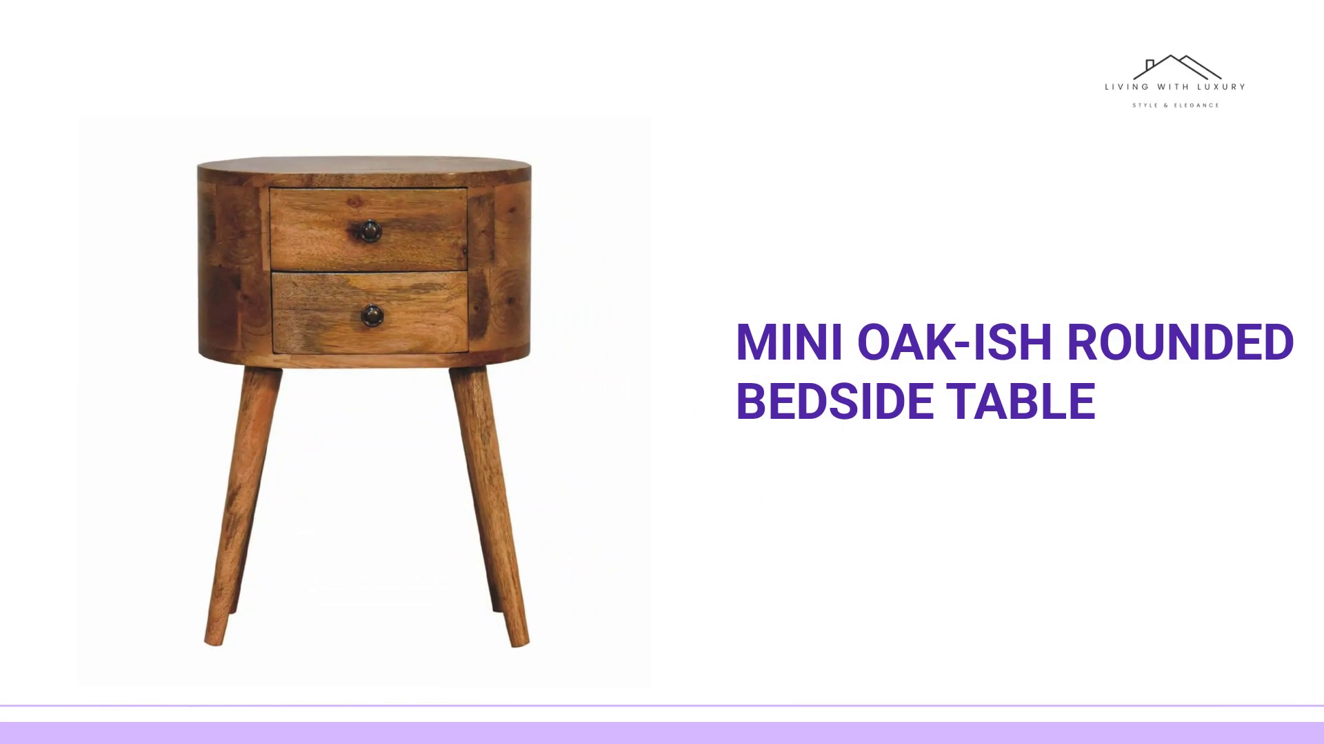 Mini Oak-ish Rounded Bedside Table by@Outfy