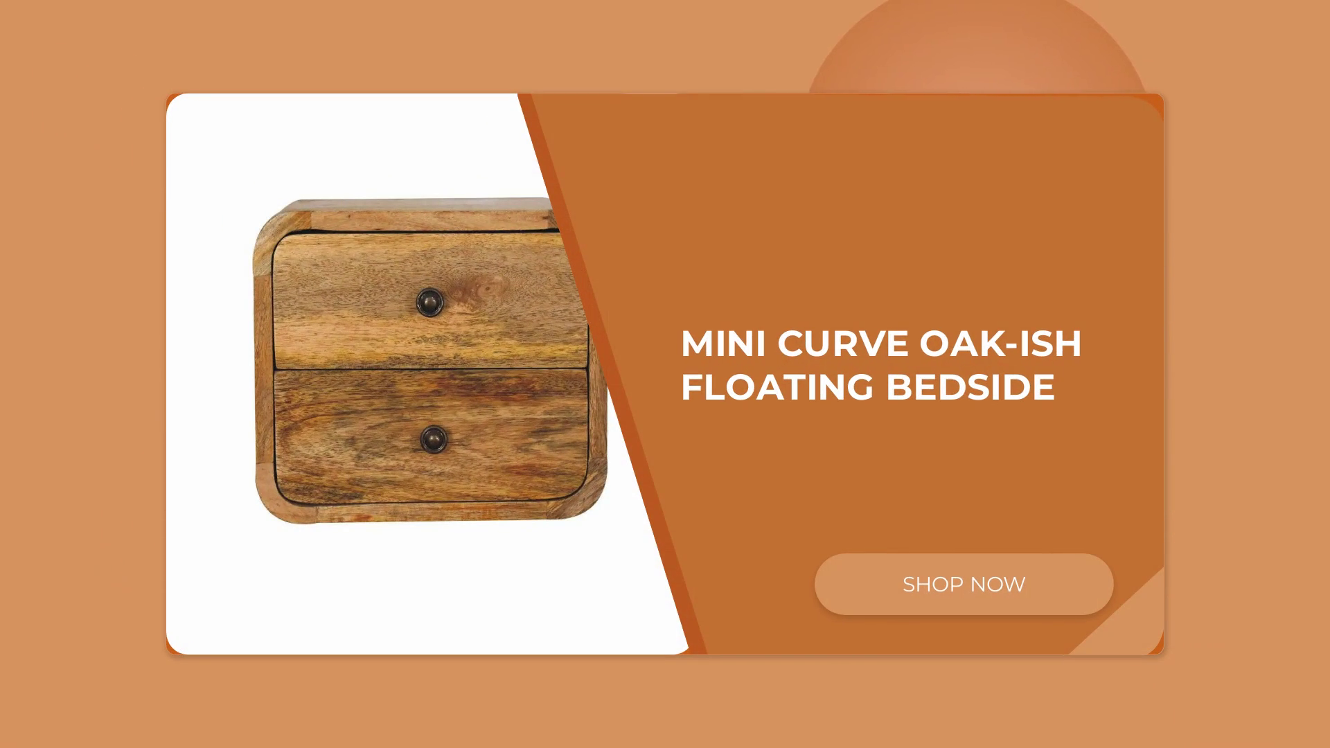 Mini Curve Oak-ish Floating Bedside by@Outfy