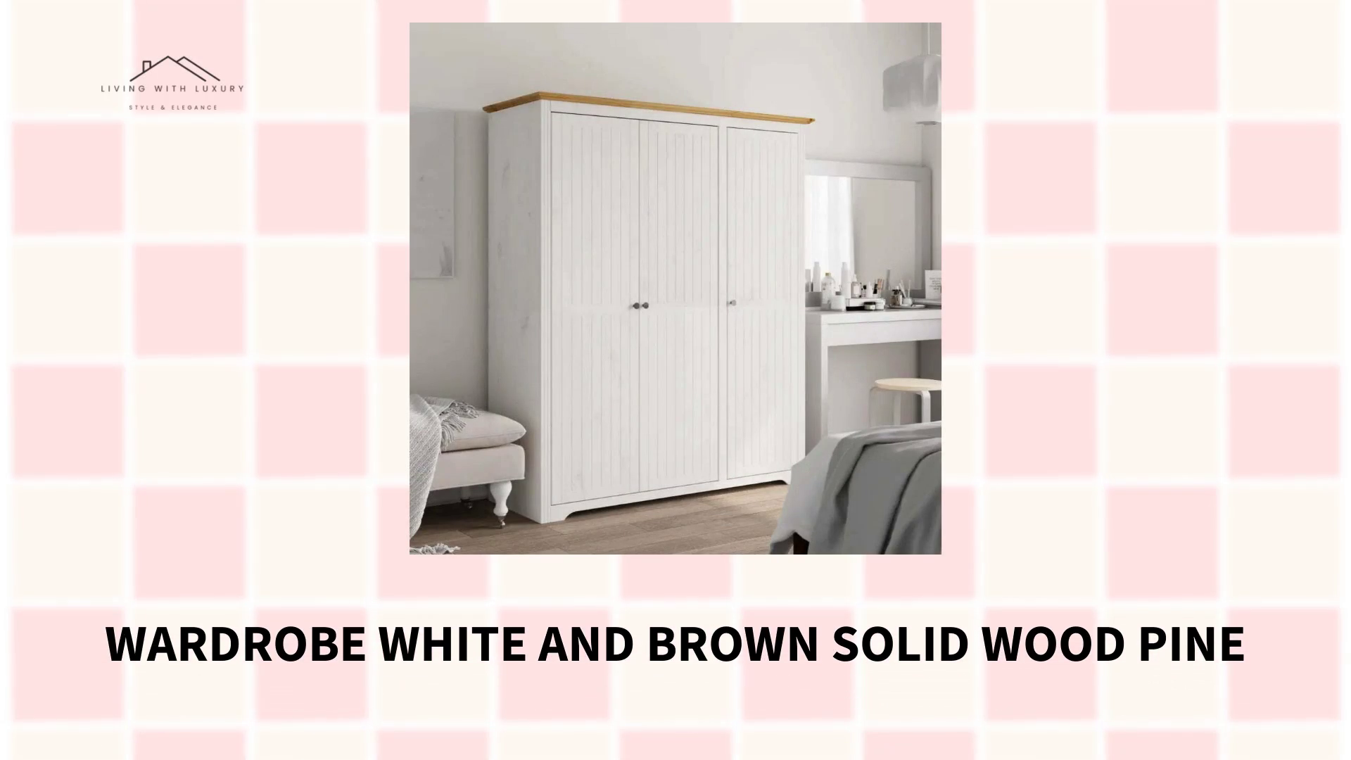Wardrobe White and Brown Solid Wood Pine by@Outfy