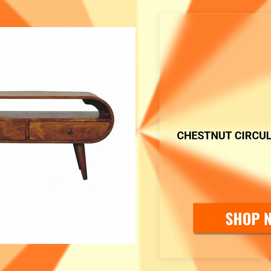 Chestnut Circular TV Stand by@Outfy