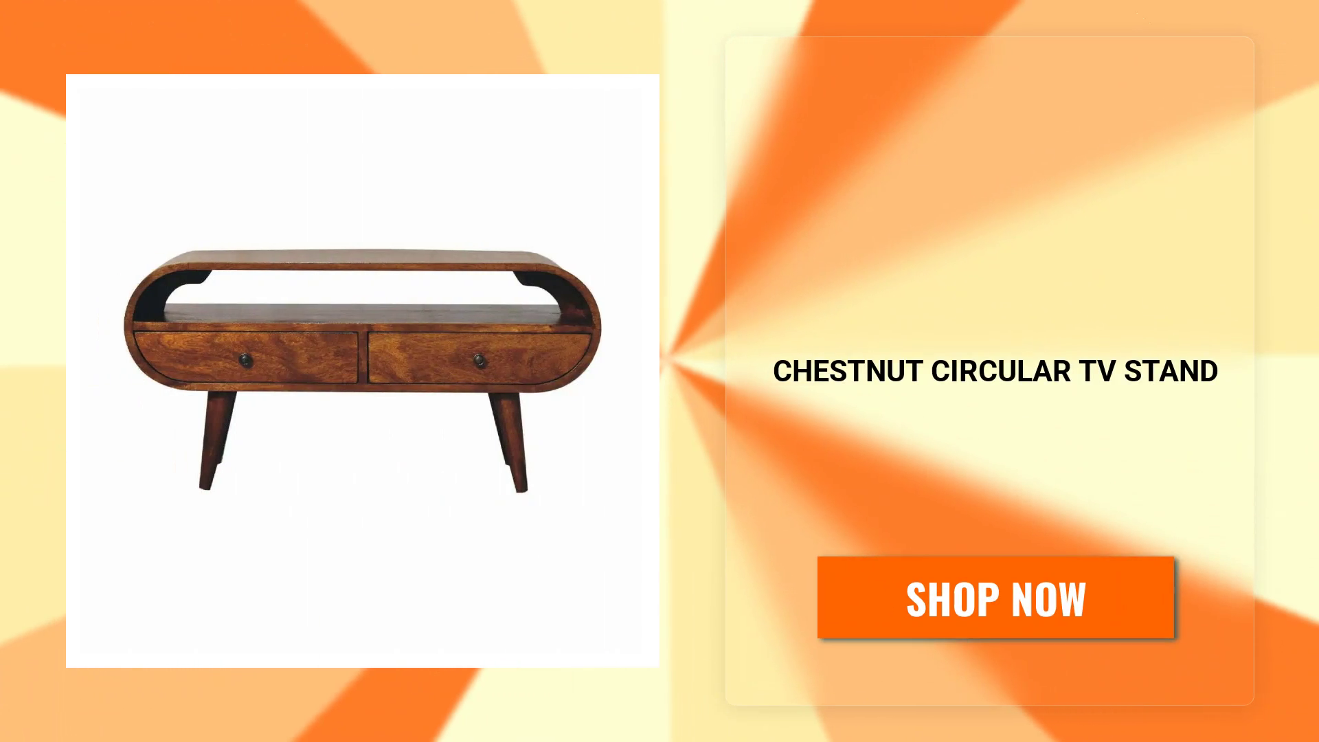 Chestnut Circular TV Stand by@Outfy
